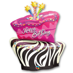 Q Шар (41"/102 см) Фигура, HB, Торт полосатый, 1 шт. в упак.