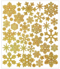 Наклейки "Снежинки", Золото, 1 шт.