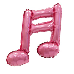 Шар с клапаном (14"/36 см) Мини-фигура, Нота двойная, Розовый. 1 шт.