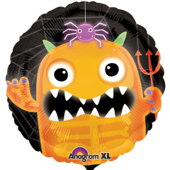 A Шар (18''/46 см) Круг, Монстрик, Оранжевый, 1 шт. в уп.